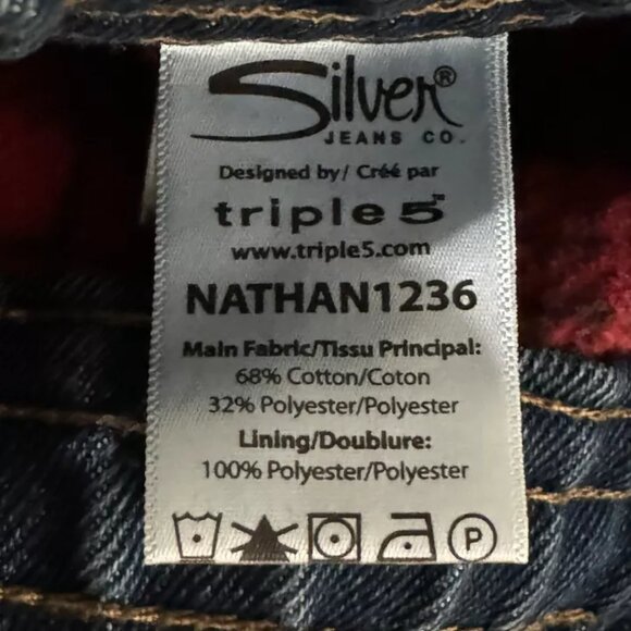 Silver Jeans Co. Youth Sz 12 Flannel Lined Nathan Skinny Fit Drawstring Waist - Picture 6 of 9